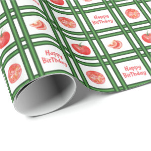 Happy Birthday - Fresh Tomato Pattern Wrapping Paper