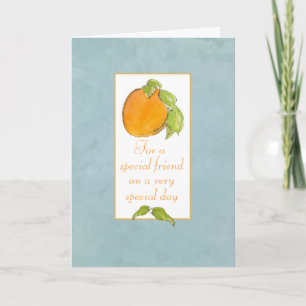 Happy Birthday Friend Apricot Fruit Art Card