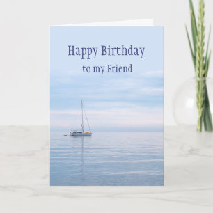Happy Birthday Friend Smooth Sailing Sailboat Card