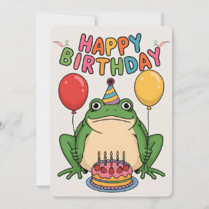 Happy Birthday Friends Family Funny Frog Invitation