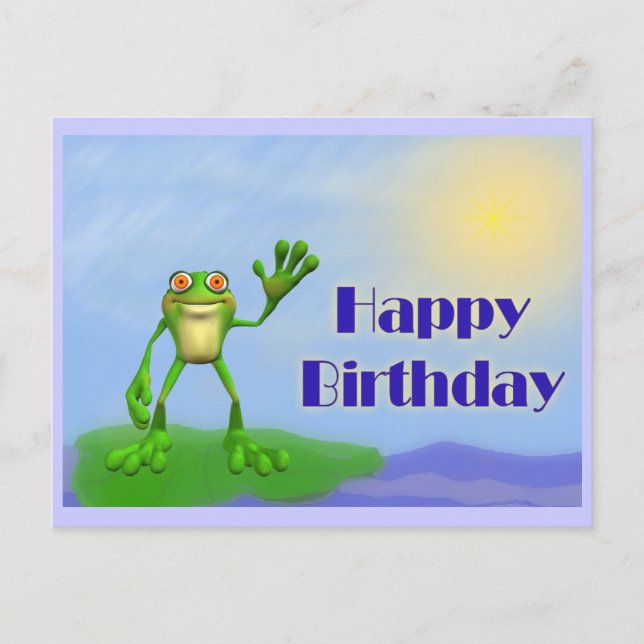Happy Birthday Frog Postcard (Front)