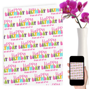 Happy Birthday from All of Us Colourful Candles Card