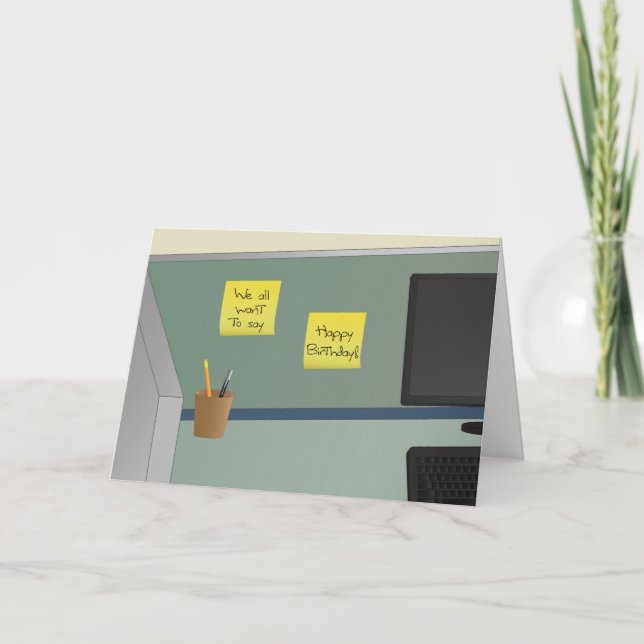 Happy Birthday, From All of Us! Office Cubicle Card (Front)