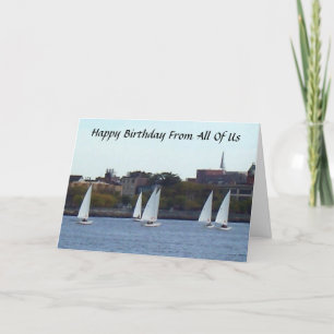 HAPPY BIRTHDAY FROM ALL OF US SAILBOAT STYLE CARD