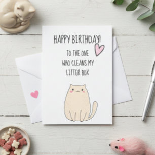 Happy Birthday From Cat Funny Cute Humour Card
