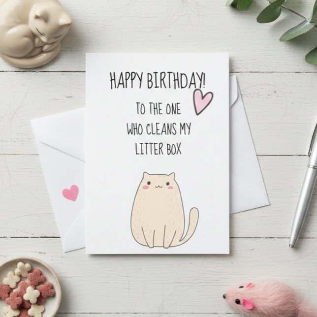 Happy Birthday From Cat Funny Cute Humour Card (Creator Uploaded)