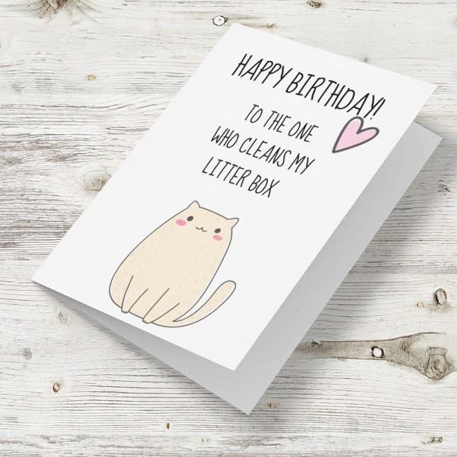 Happy Birthday From Cat Funny Cute Humour Card (Creator Uploaded)