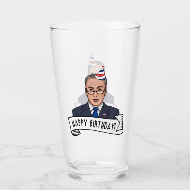 Happy Birthday From Chuck Schumer Glass (Back)