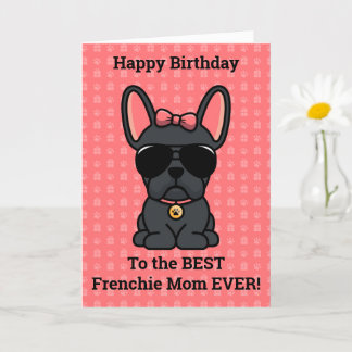 Happy Birthday from Dog Black French Bulldog Card