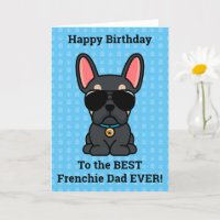 Happy Birthday from Dog Black Tan French Bulldog