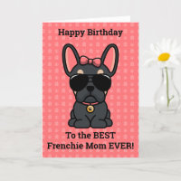 Happy Birthday from Dog Black Tan French Bulldog
