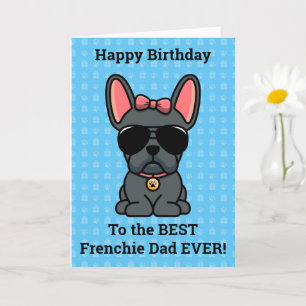 Happy Birthday from Dog Blue French Bulldog Card