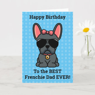 Happy Birthday from Dog Blue French Bulldog Card