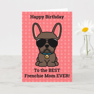 Happy Birthday from Dog Brown French Bulldog Card