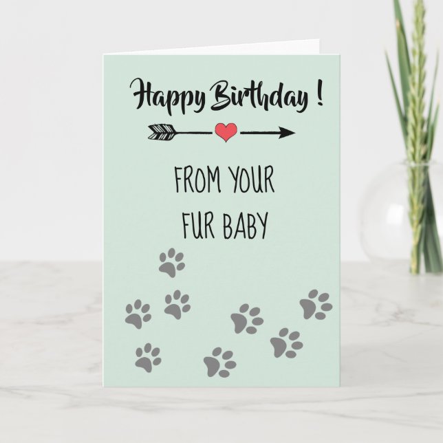 Happy Birthday from Dog Cat Pet Fur Baby Card (Front)