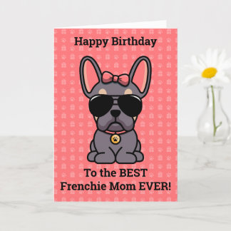 Happy Birthday from Dog Lilac Tan French Bulldog Card