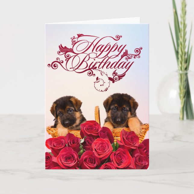 Happy Birthday from German Shepherd Dog Card (Front)