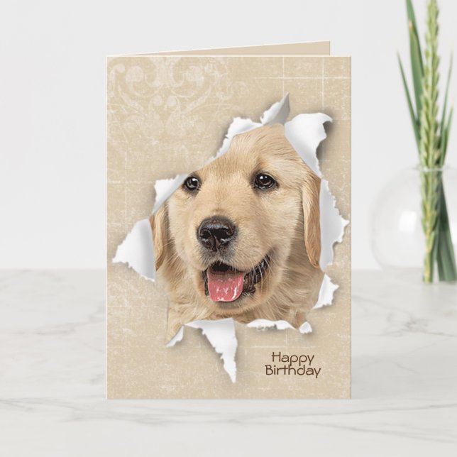 Happy Birthday from Golden Retriever Card (Front)