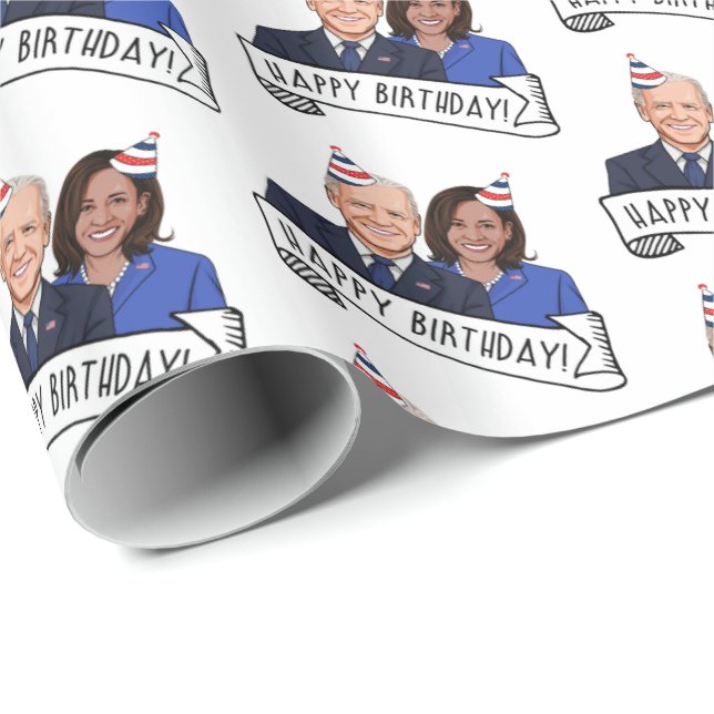 Happy Birthday from Joe and Kamala Wrapping Paper (Roll Corner)