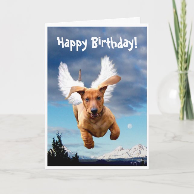 Happy Birthday from Michael the Bark Angel, Card (Front)