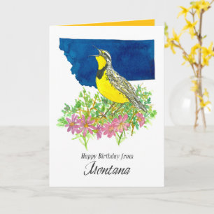 Happy Birthday from Montana Meadowlark Bitterroot Card