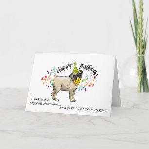 Happy Birthday from Pug Dog Buddy Pink Shoe Card