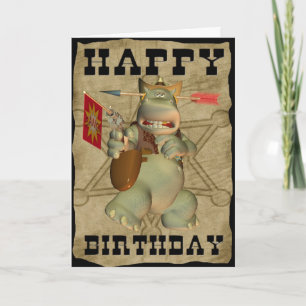 Happy Birthday from Sheriff Hippo card