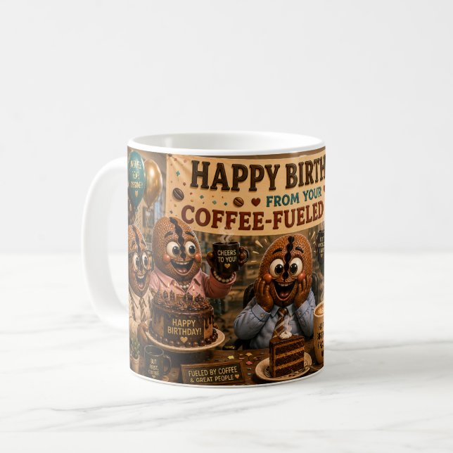 Happy Birthday From Team Coffee Mug (Front Left)