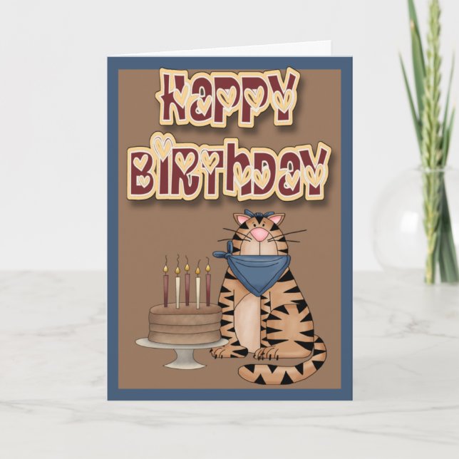 Happy Birthday From The Cat Card (Front)
