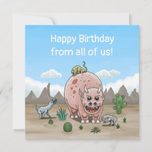 Happy Birthday from the fantasy dinosaurs Card