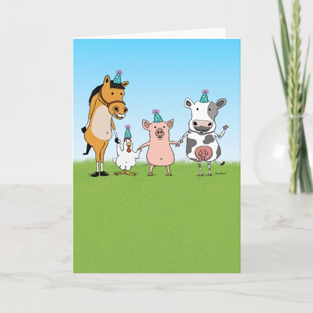 Happy Birthday From the Farm Team Card (Front)