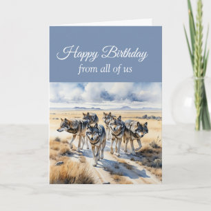 Happy Birthday From the Group Wolf Pack Card
