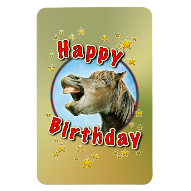 Happy Birthday from the laughing horse Magnet (Vertical)