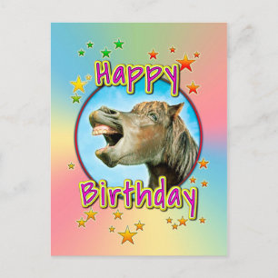 Happy Birthday from the laughing horse Postcard