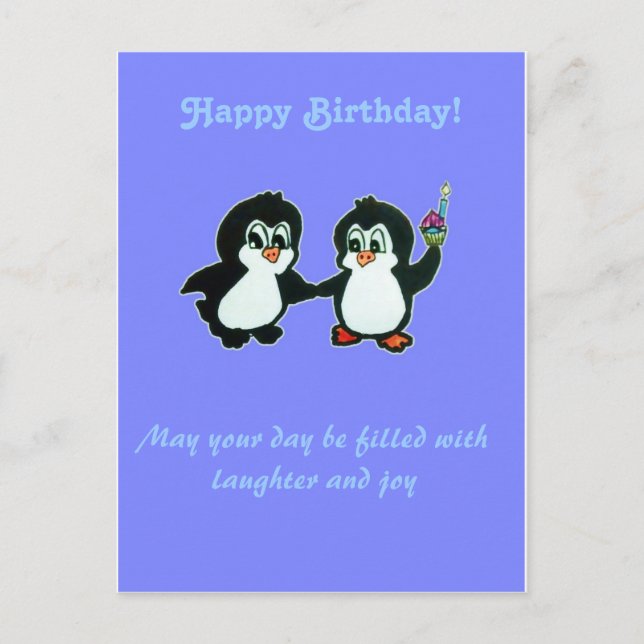 Happy Birthday from the Penguins Postcard (Front)