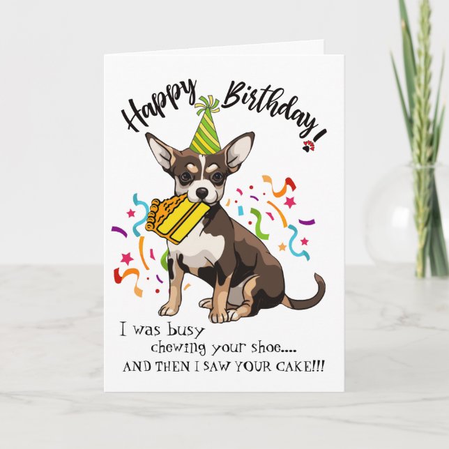 Happy Birthday from Your Border Chihuahua Buddy Card (Front)