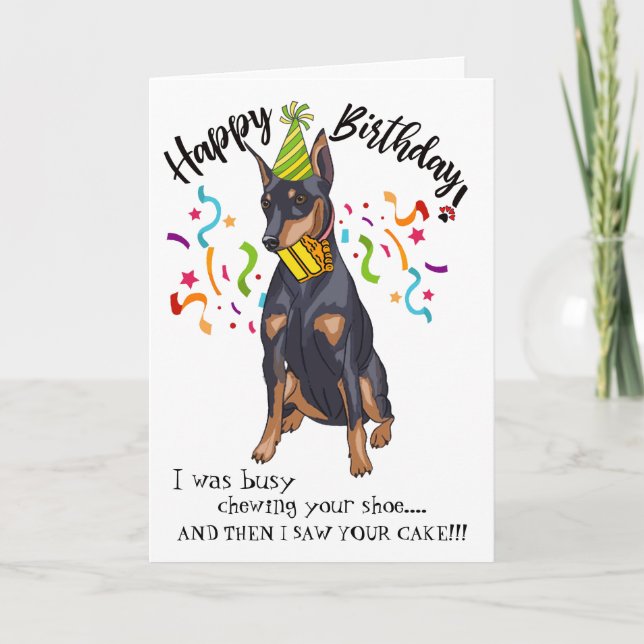Happy Birthday from Your Doberman Dog Buddy Card (Front)