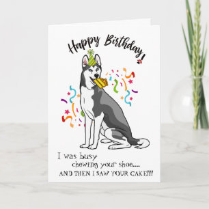 Happy Birthday from Your Siberian Husky Buddy Card
