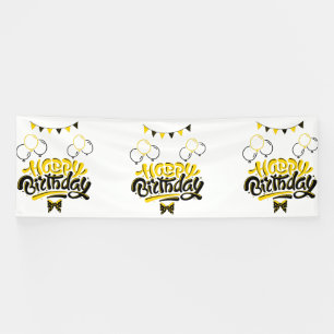 Happy Birthday Fun 4x12 Vinyl Banner