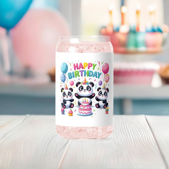 Happy Birthday Fun and Colourful Can Glass (Insitu (Baby Shower))