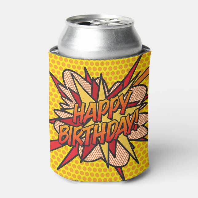 HAPPY BIRTHDAY Fun Modern Can Cooler (Can Front)