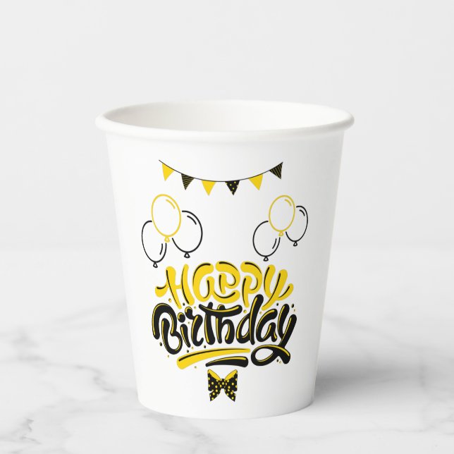 Happy Birthday Fun Paper Cups (Front)