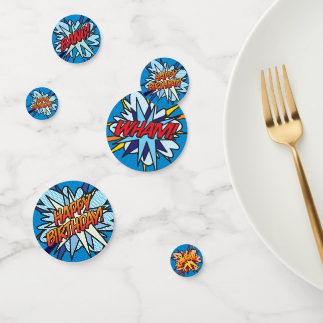 HAPPY BIRTHDAY Fun Retro Comic Book Confetti (Group)