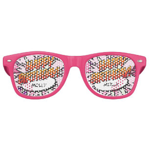 HAPPY BIRTHDAY Fun Retro Comic Book Retro Sunglasses