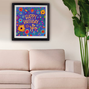 Happy Birthday Fun School Floral Cute Inspirivity Poster