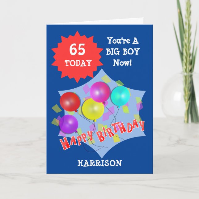 Happy Birthday Funny 65th  Milestone Personalised  Card (Front)