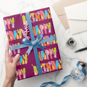 Happy Birthday Funny Cat Lover Bday Celebration Wrapping Paper