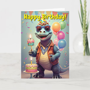Happy Birthday   Funny Dinosaur Card