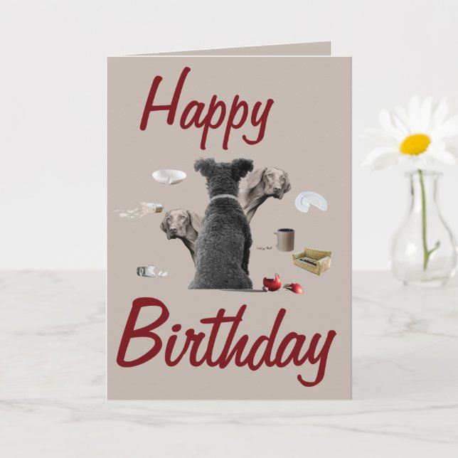 Happy birthday funny dog card (Small Plant)