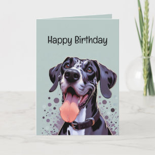 Happy Birthday Funny Great Dane Dog Card